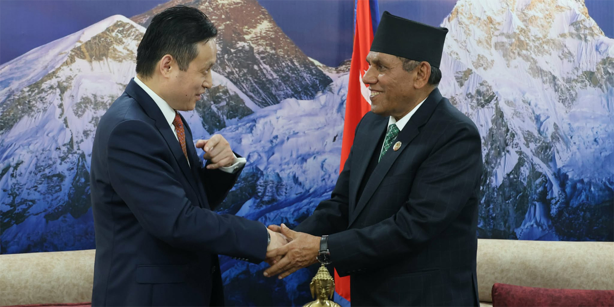 राष्ट्रियसभाका अध्यक्ष नारायणसँग नवनियुक्त चिनियाँ राजदूत चाङको खासखुस