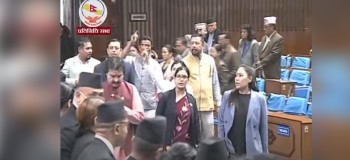 रास्वपाका सांसदको कब्जामा संसद्‌को वेल